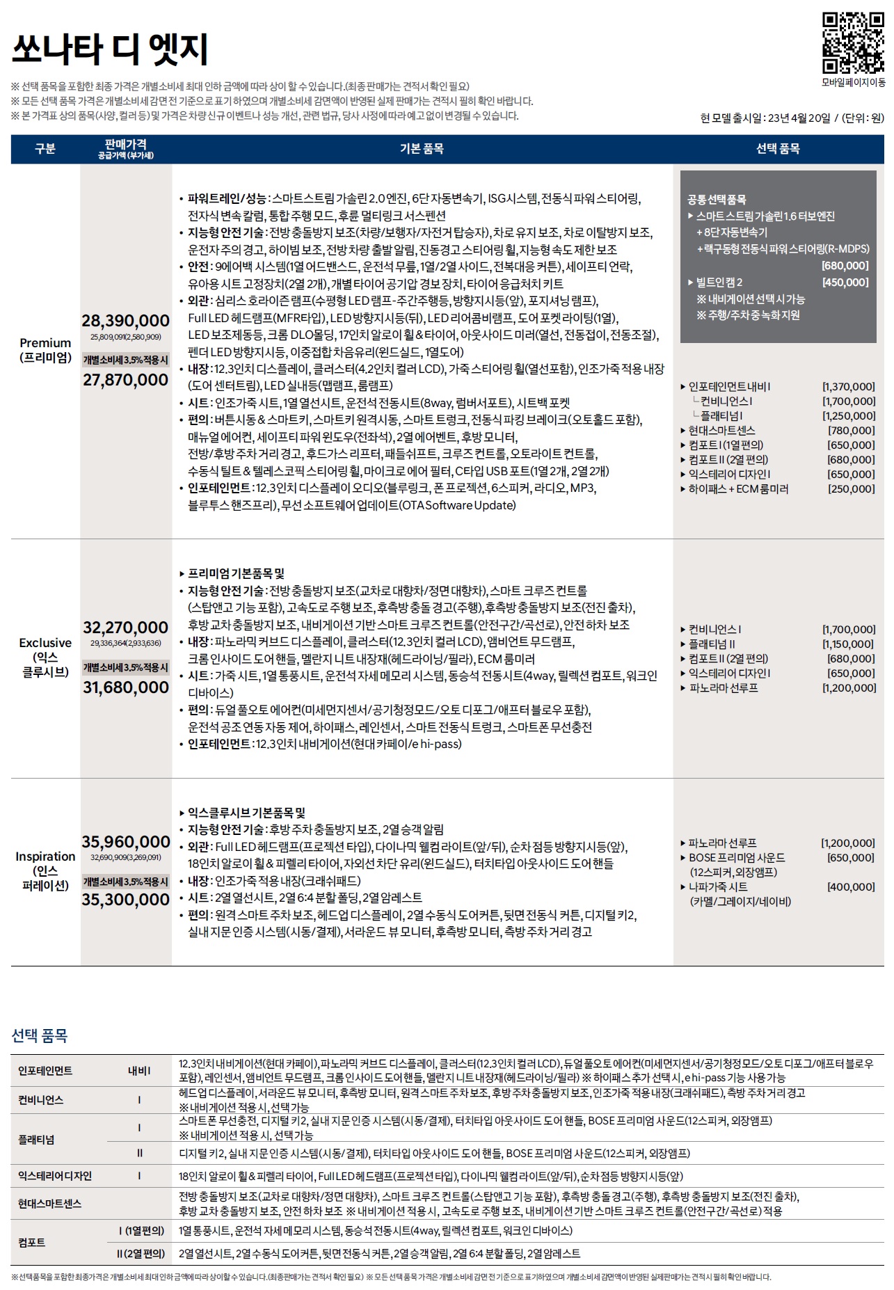 쏘나타 가격표 - 2023년 04월 (쏘나타 디엣지) -1.jpg